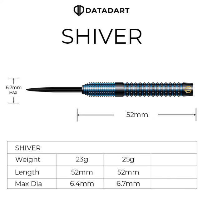 DATADART SHIVER Steeldart-Set 23oder 25 Gramm